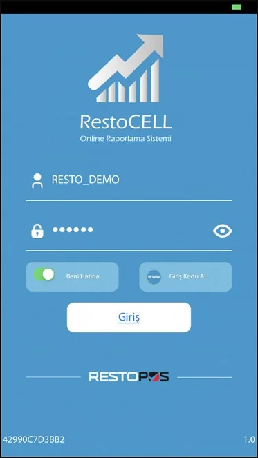 RestoCell Online Raporlama ekran görüntüsü